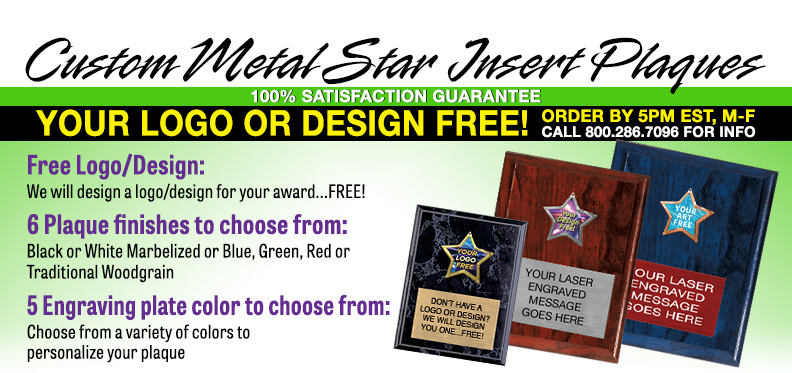 Custom Metal Star Insert Plaques