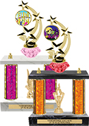 Two-Post Diamond Riser Spinning Color Insert Trophies