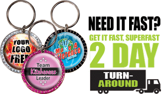 Express Custom Round Glitter Insert Key Tags with 3D Dome
