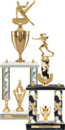 Two-Post Trophies with Cup or Wreath Risers