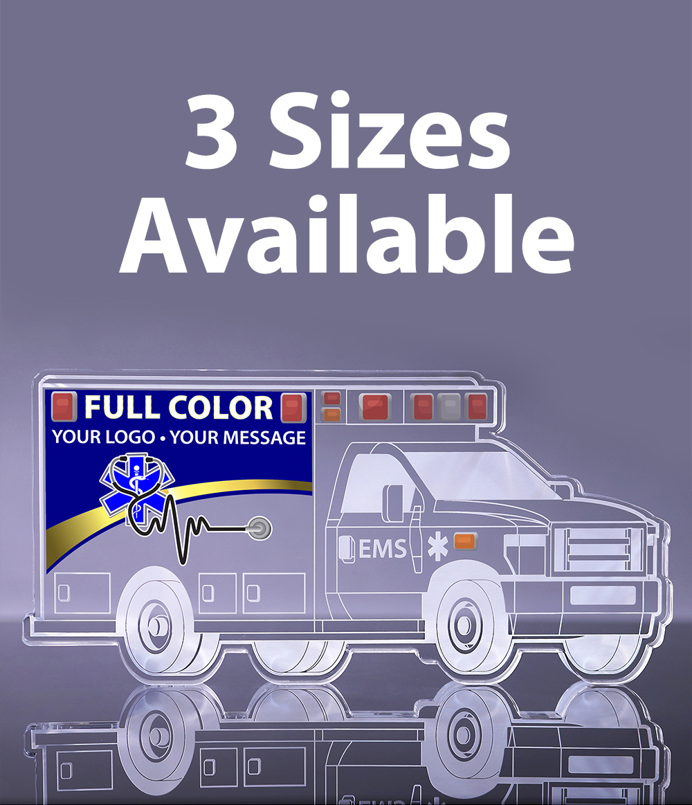 1 inch Thick Ambulance Acrylic Awards - Color