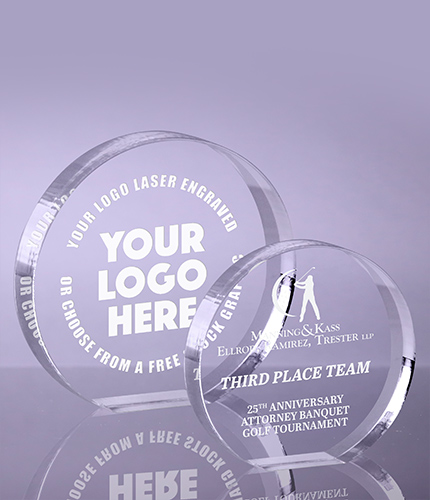1 inch Thick Acrylic Orbit Awards - Engraved