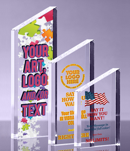 1 inch Thick Acrylic Peak Awards - Color