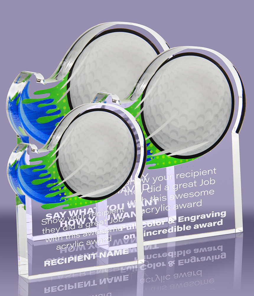 1 inch thick Golf Splatters Acrylic Awards