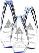 Acrylic Diamond Obelisk Awards - Blue