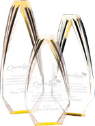 Acrylic Diamond Obelisk Awards - Gold