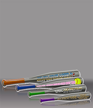 Softball Bat Acrylic Awards - Color