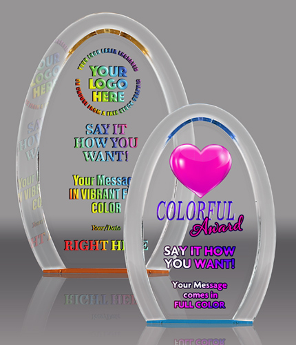 Acrylic Oval Halo Awards - Color