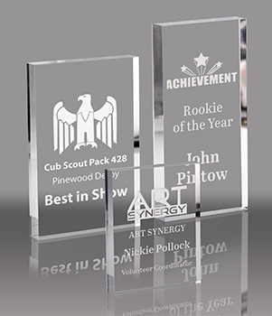 3/4 inch Thick Vertical Clear Acrylic Blocks- Engraved