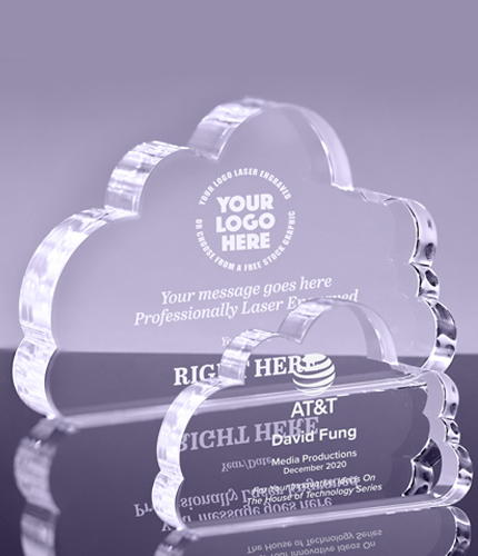 1 inch Thick Acrylic Cloud Awards - Engraved