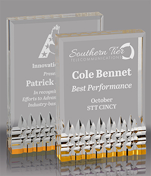 Reflective Base Acrylic Awards (Gold)