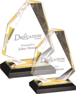 Multi-faceted Diamond Jewel Acrylic Awards [Gold]