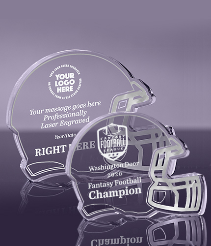 Football Helmet Acrylic Awards - Engraved