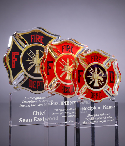 Firefighter Maltese Acrylic Awards