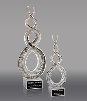 Clear & Bronze Art Glass Twists