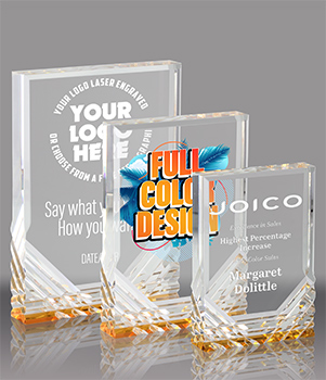 Gold Jewel Mirage Acrylic Awards - Engraved or Color