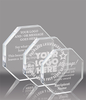Octagon Acrylic Awards- Engraved