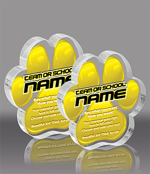3/4 inch Yellow Acrylic ColorPaws