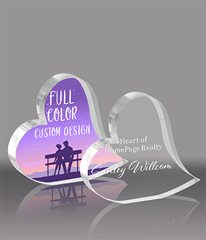 Acrylic Sweeping Hearts - Engraved or Color
