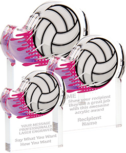 Volleyball Splatters Acrylic Awards