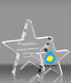 Free Standing Acrylic Star Awards - Engraved or color