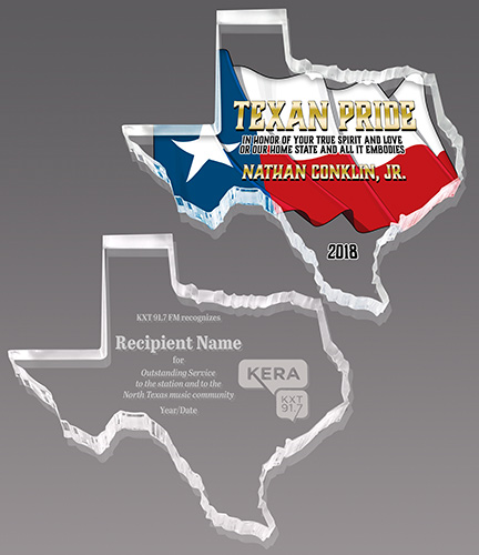 State of Texas Shaped Acrylic Paperweights