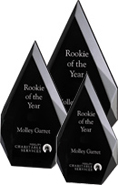 Flame Series Acrylic Awards with Black Silk Screened Back