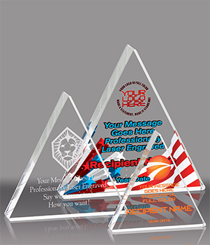 Acrylic Triangle Awards - Engraved or Color