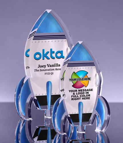 Acrylic Blue Rocket Awards - Full Color