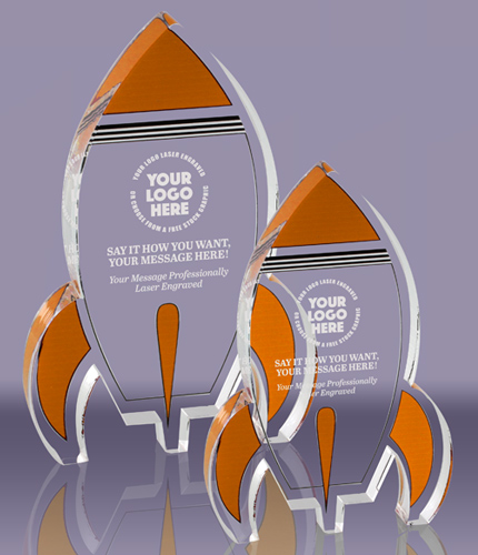 Acrylic Color Rocket Awards - Orange