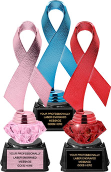 Awareness Ribbon Trophies - With or Without Diamond Riser