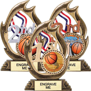 Basketball 1st 2nd & 3rd Place Flame Color Resins