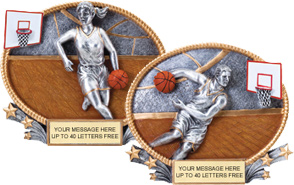 Basketball 3D Full Color Oval Resin Trophies