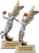 Basketball Painted Banner Resin Trophies