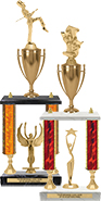Two-Post Trophies with Cup & Stem Column Risers