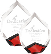 Diamond Themed Faceted Acrylic Awards [RED]