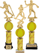 Softball Squeeze & Spin Riser Trophies