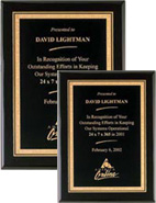 Black Stained Piano Finish Plaques - Engraved