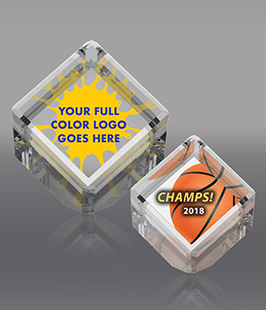 Custom Crystal Beveled Diamond Cubes - Color