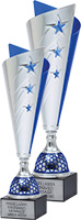 Silver Split Cups with Blue Stars