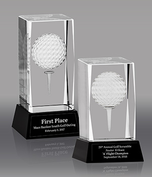Crystal Optical Ball & Tee Golf Awards