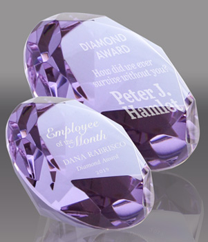 Amethyst Purple Crystal Diamond Paperweights