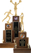 Empire Walnut Trophies w/ Extra Large Figures