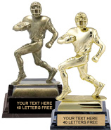 Football Bright & Antiqued Gold Tone Figure Trophies 