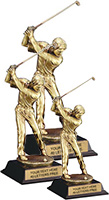 Gold Metallic Golfer Resin Trophies