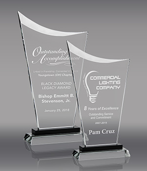 Contemporary Clear Glass Awards with Pedestal Bases