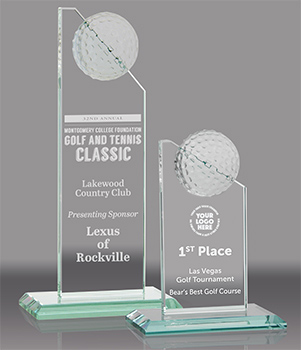 قبعة دائري الكوكايين  Jade Glass Pinnacle Golf Awards