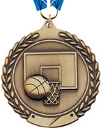 Basketball Wreath Framed Medal