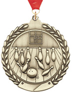 Bowling Wreath Framed Medal