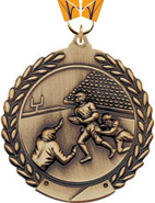 Football Wreath Framed Medal